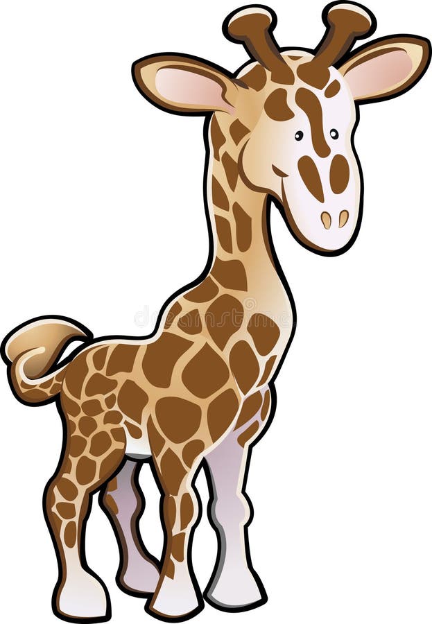 Gullig giraffillustration vektor illustrationer