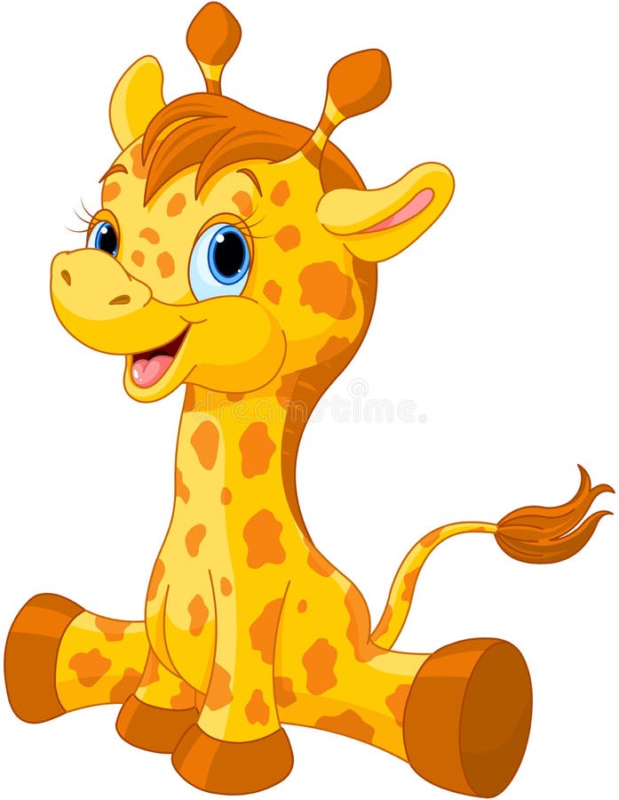 Gullig giraffkalv royaltyfri illustrationer