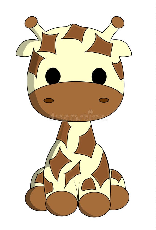 Gullig girafftecknad film vektor illustrationer