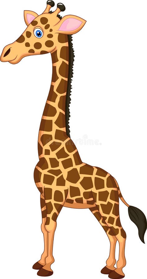 Gullig girafftecknad film royaltyfri illustrationer