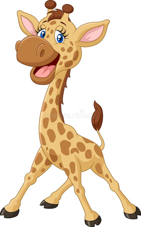 Gullig girafftecknad film vektor illustrationer