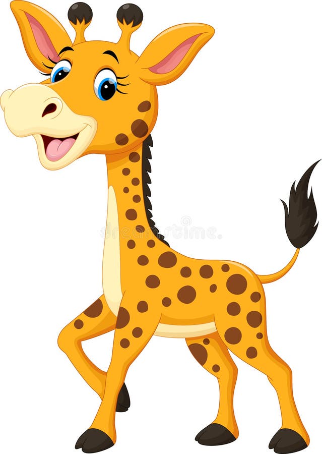 Gullig girafftecknad film stock illustrationer