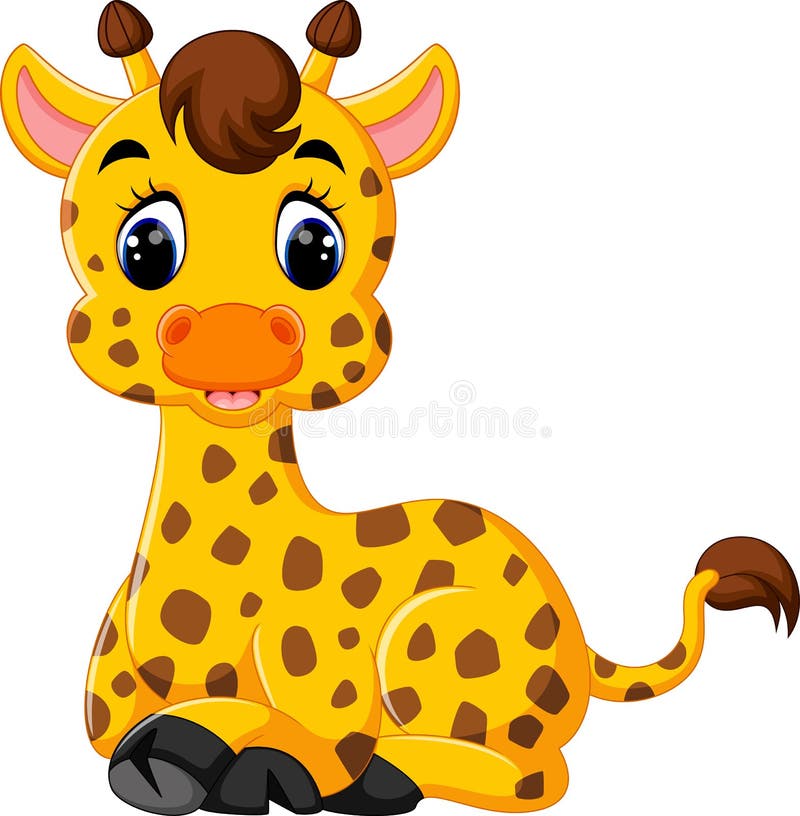 Gullig girafftecknad film vektor illustrationer