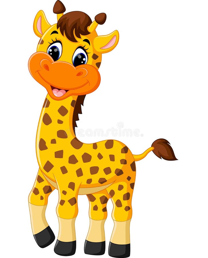 Gullig girafftecknad film vektor illustrationer
