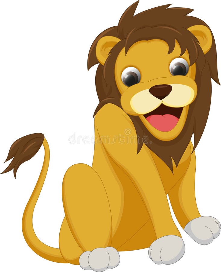 gullig lion för tecknad film royaltyfri illustrationer gullig lion för tecknad film royaltyfri illustrationer