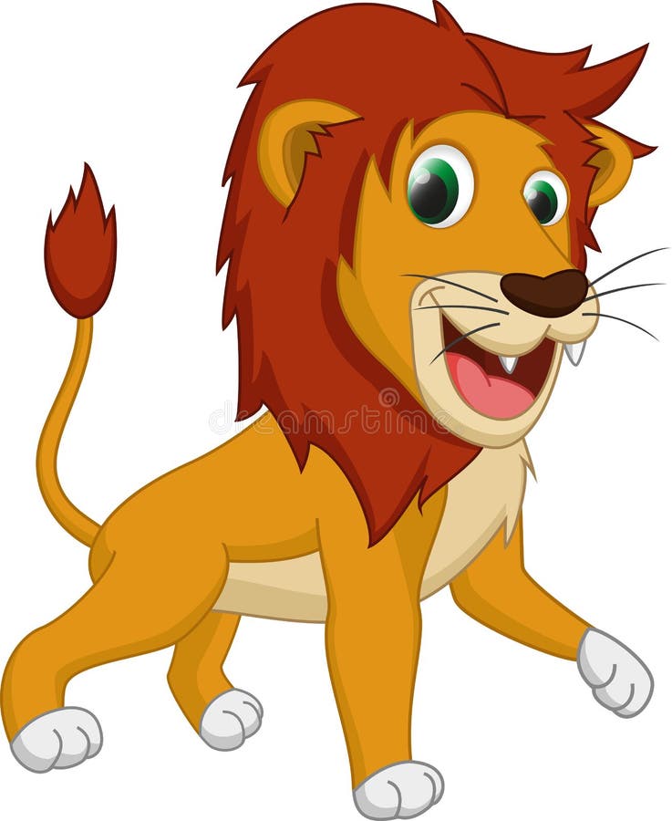 gullig lion för tecknad film royaltyfri illustrationer gullig lion för tecknad film royaltyfri illustrationer