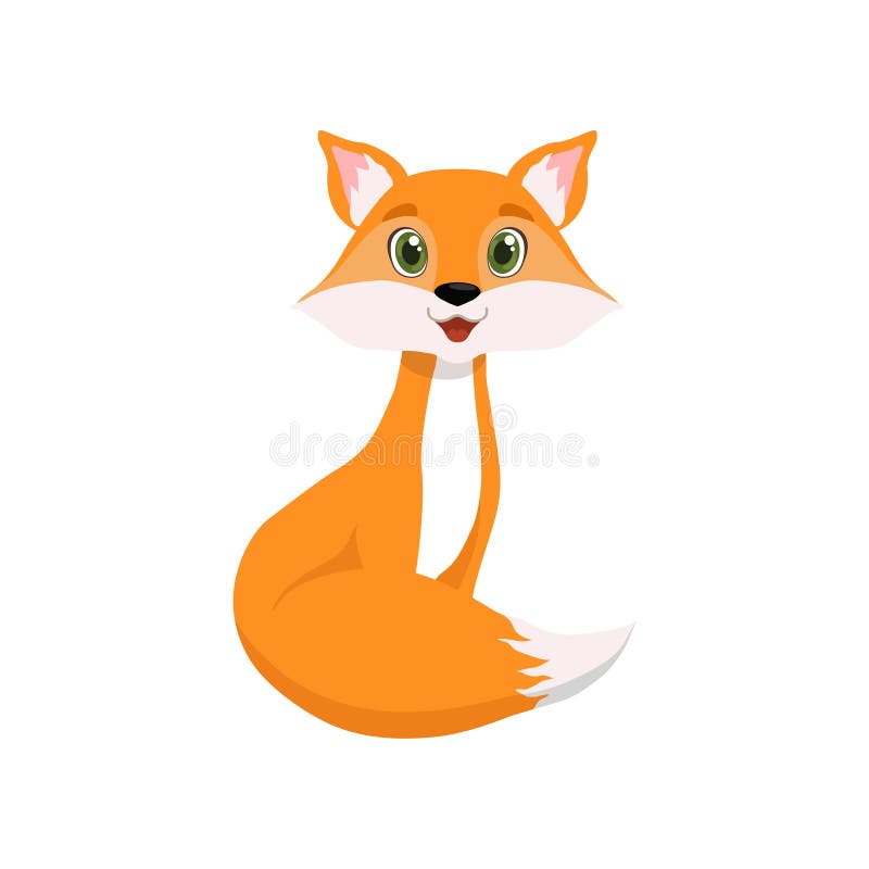 Gullig liten röd räv, älskvärd djur illustration för vektor för tecknad filmtecken stock illustrationer Gullig liten röd räv, älskvärd djur illustration för vektor för tecknad filmtecken stock illustrationer