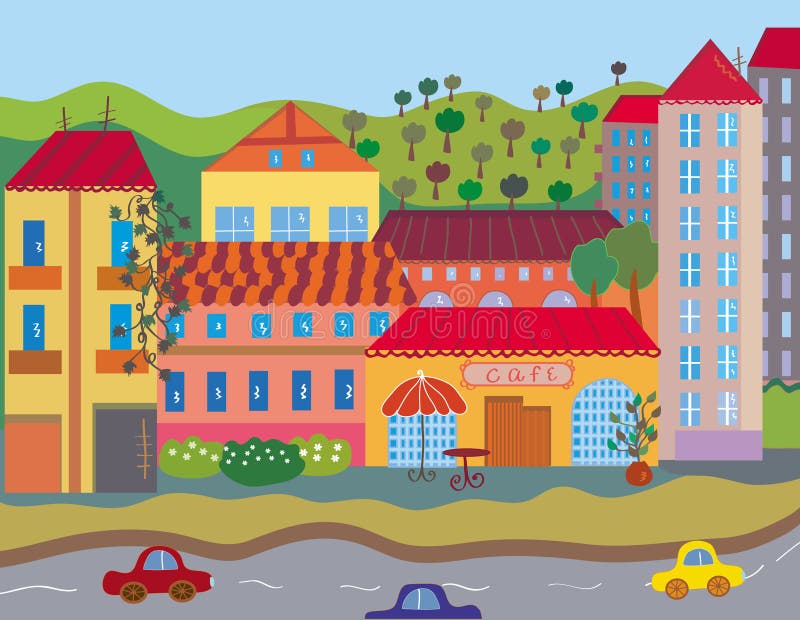 gullig ljus stad stock illustrationer gullig ljus stad stock illustrationer