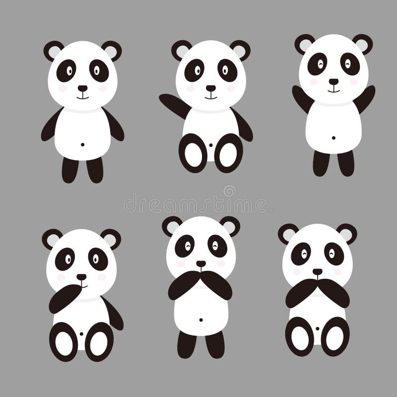 Gullig pandavektor royaltyfri illustrationer