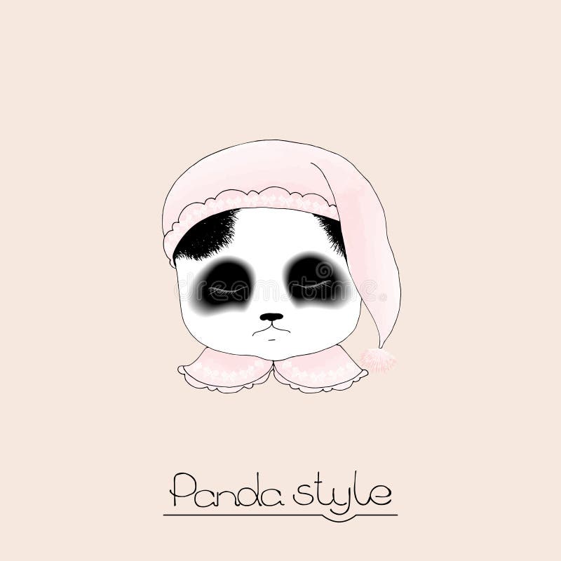 Gullig sova panda royaltyfri illustrationer Gullig sova panda royaltyfri illustrationer