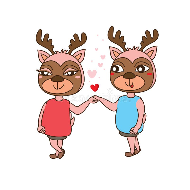 Gulliga hjortar för maskot vektor illustrationer Gulliga hjortar för maskot vektor illustrationer
