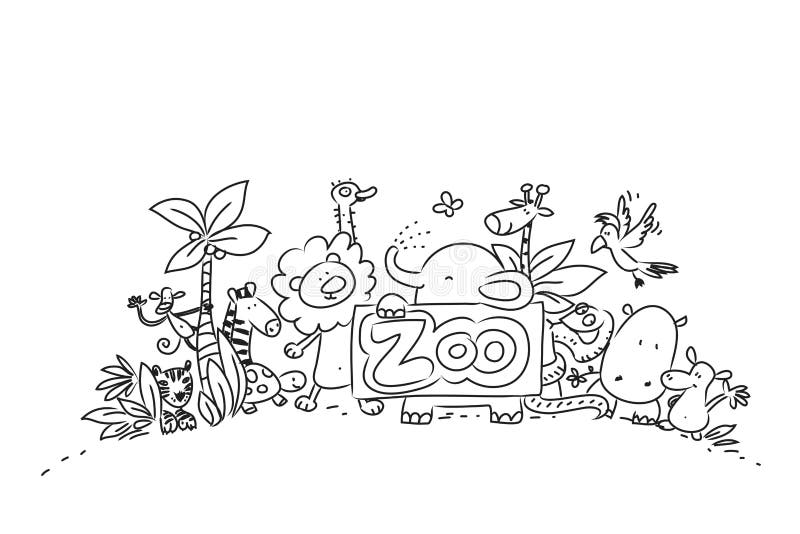 Gulliga zoodjur royaltyfri illustrationer Gulliga zoodjur royaltyfri illustrationer
