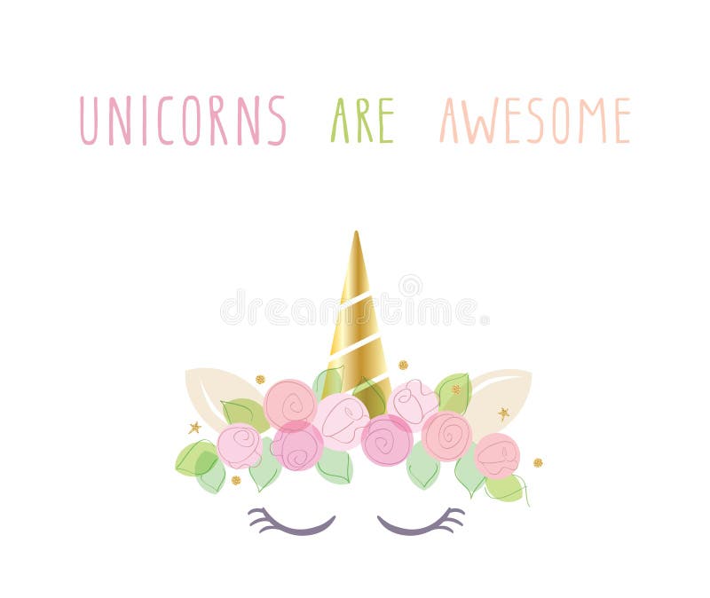 Gulligt catroontecken för enhörning För födelsedag planlägger baby shower, kläder och affischer vektor royaltyfri illustrationer Gulligt catroontecken för enhörning För födelsedag planlägger baby shower, kläder och affischer vektor royaltyfri illustrationer