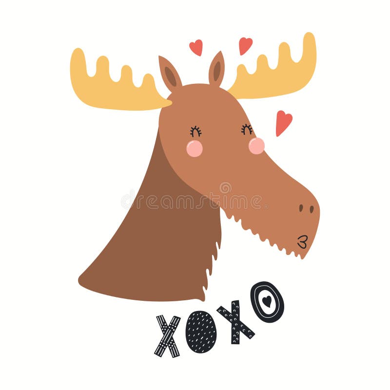 Gulligt kort för älgvalentindag royaltyfri illustrationer Gulligt kort för älgvalentindag royaltyfri illustrationer