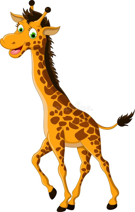 Gulligt le för girafftecknad film stock illustrationer