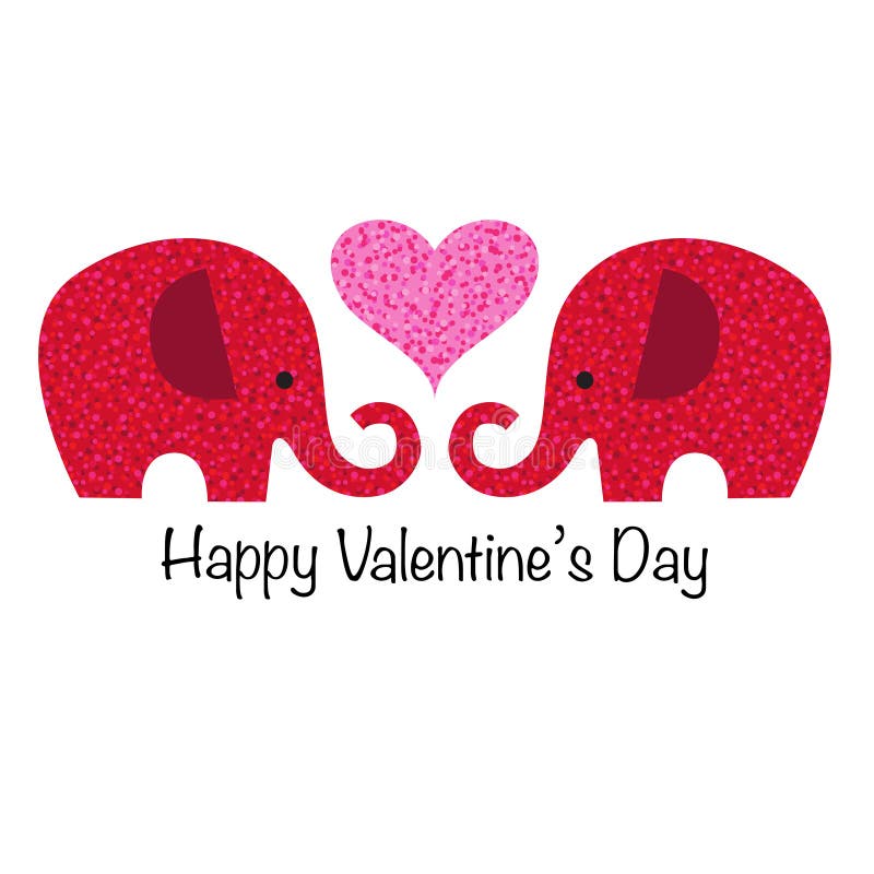 Gulligt rött blänker valentinelefanter med hjärta royaltyfri illustrationer Gulligt rött blänker valentinelefanter med hjärta royaltyfri illustrationer