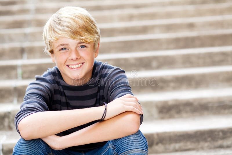 Cute teen boy closeup portrait. Cute teen boy closeup portrait