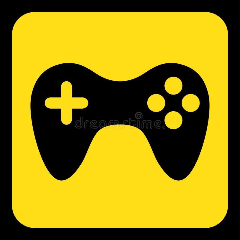 Gulna det svarta informationstecknet - gamepadsymbol royaltyfri illustrationer Gulna det svarta informationstecknet - gamepadsymbol royaltyfri illustrationer