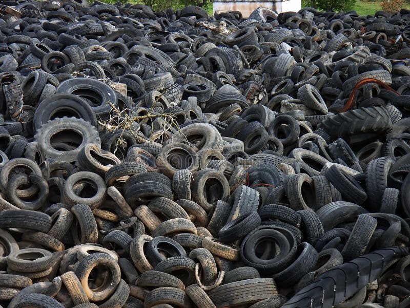 Landfill full of waste tires. Landfill full of waste tires