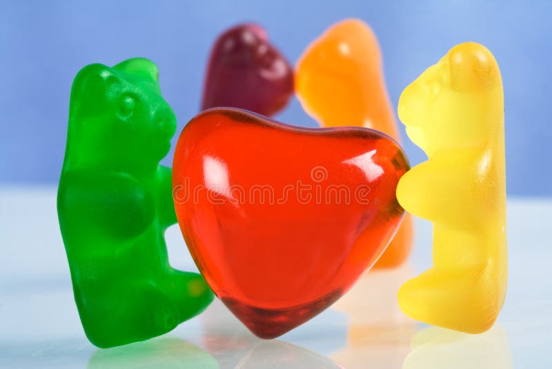 Gummy Bear Candy And Red Heart Editorial Image Image 8177050
