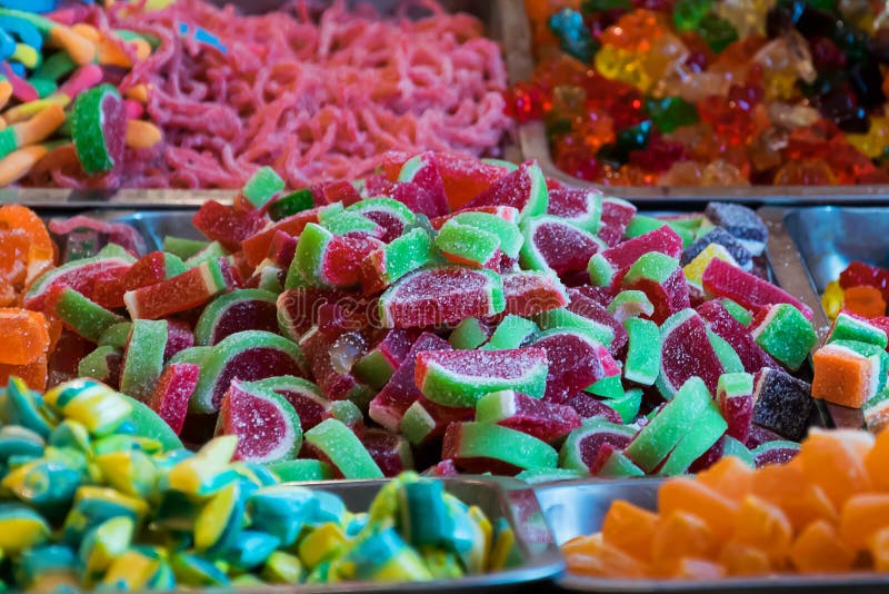 Gummy and jelly candy stock image. Image of tasty, chocolate 104505241