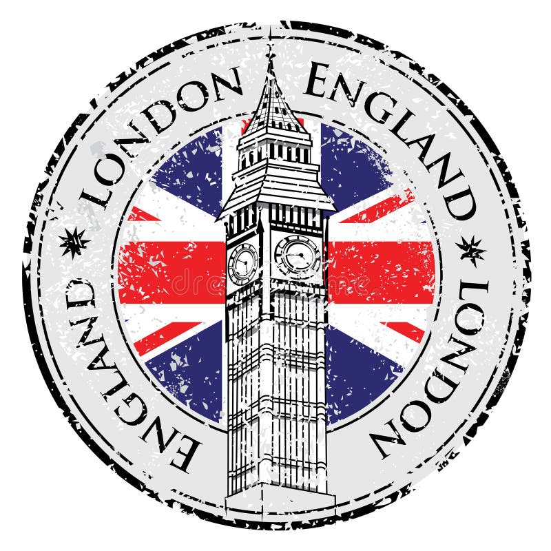 Gumowy grunge znaczek Londyński Wielki Brytania