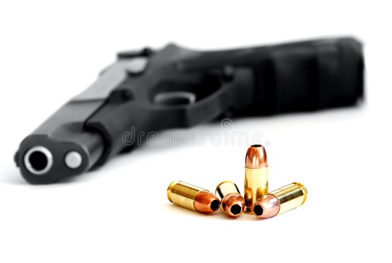 Gun with Bullets in Front