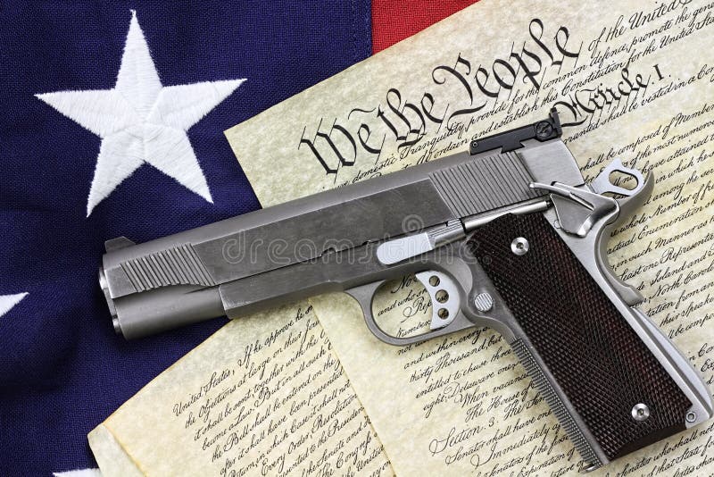 Gun and Constitution stock photo. Image of guns, flags 29449642