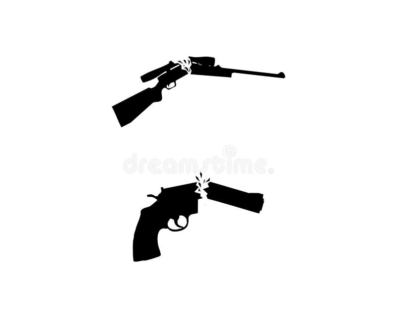 Gun Logo and Army Soldier Sniper Shot Vector Design Illustration