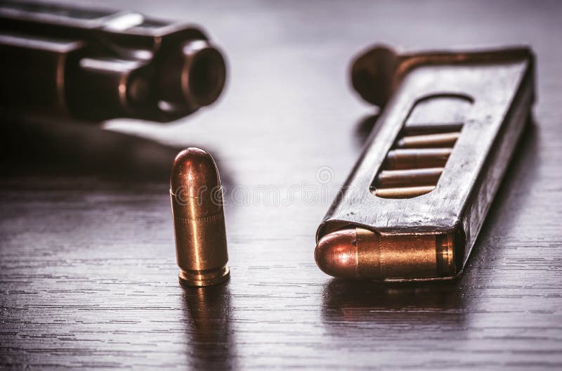 Gun Magazine with 9mm Caliber Bullets Stock Photo Image of guns