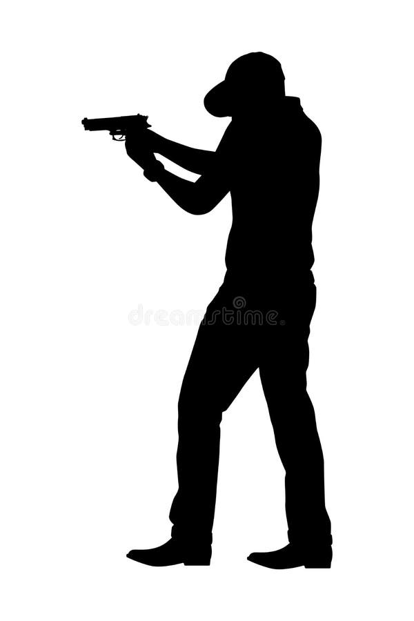 Gun Shooting Instructor Silhouette Vector Stock Vector - Illustration ...