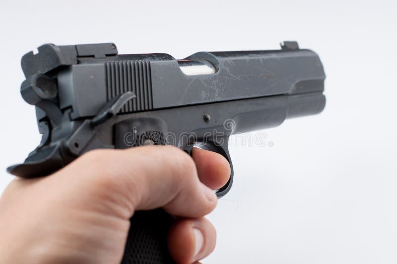 Gun  on white background.Pistol isolated