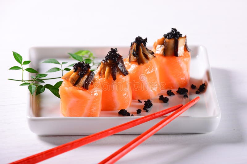 Sushi gunkans collection stock image. Image of gunkans - 199772099