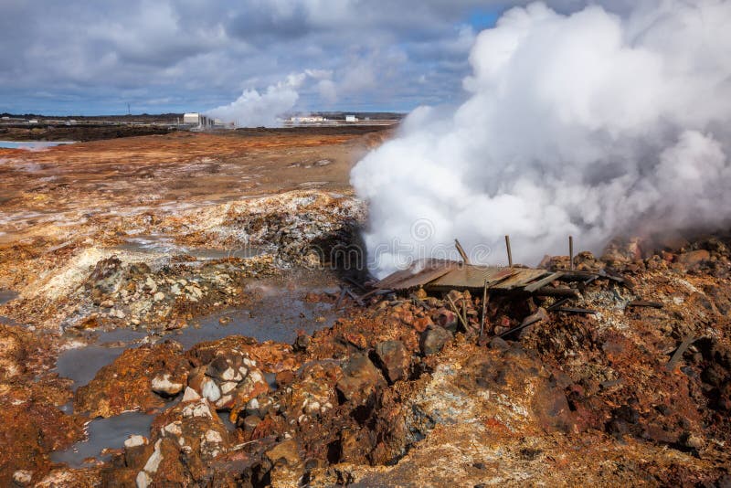 Gunnuhver geothermal area in Reykjanes Peninsula of Southern Ice royalty free stock photography Gunnuhver geothermal area in Reykjanes Peninsula of Southern Ice royalty free stock photography