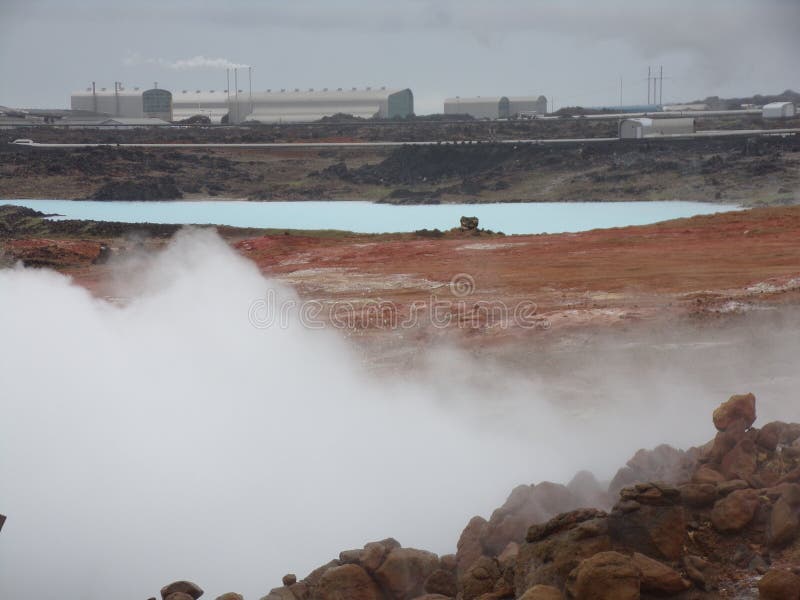 A group of vigorous mud pools and steam vents at Reykjanes. They change with time. The group partly formed after earthquakes in 1967. The name stems from a story about the vicious ghost Gunna who was lured into a vent and never seen again. A group of vigorous mud pools and steam vents at Reykjanes. They change with time. The group partly formed after earthquakes in 1967. The name stems from a story about the vicious ghost Gunna who was lured into a vent and never seen again.