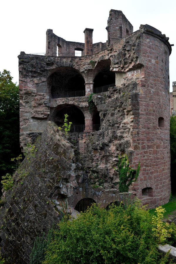 Gunpowder Tower of the Castle in Heidelberg Stock Image Image of