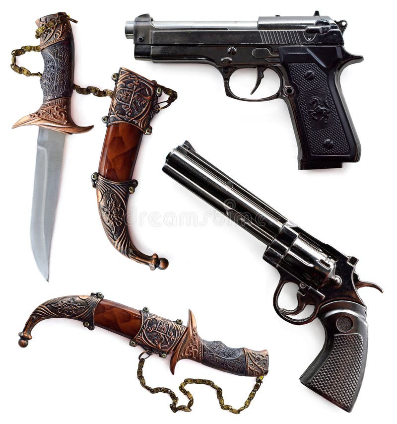 Guns and knives stock image. Image of cold, collection 30741779
