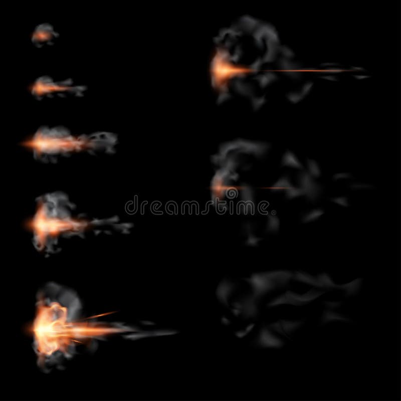 Schuss animationen Vektor auf schwarzem hintergrund.