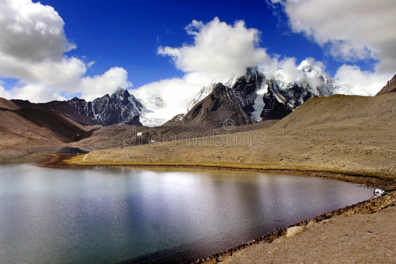 Gurudongmar Lake Buddhist Flag flutters in GuruDongmar Lake.JPG Buddhist Holy Lake -Gurudongmar Lake Location	North Sikkim, India Coordinates	28.02°N 88.71°ECoordinates: 28.02°N 88.71°E Basin countries	Sikkim, India Surface area	118 hectares 290 acres Shore length1	5.34 kilometres 3.32 mi Surface elevation	17,004 ft 5,183 m Settlements Mangan, North Sikkim 122 km. Lachen, North Sikkim 67 km. 1 Shore length is not a well-defined measure. Gurudongmar in May. Gurudongmar Lake in Sikkim. Gurudongmar Lake is one of the highest lakes in the world and in India, located at an altitude of 17,800 ft 5,430 m in the Indian state of Sikkim. Gurudongmar Lake Buddhist Flag flutters in GuruDongmar Lake.JPG Buddhist Holy Lake -Gurudongmar Lake Location	North Sikkim, India Coordinates	28.02°N 88.71°ECoordinates: 28.02°N 88.71°E Basin countries	Sikkim, India Surface area	118 hectares 290 acres Shore length1	5.34 kilometres 3.32 mi Surface elevation	17,004 ft 5,183 m Settlements Mangan, North Sikkim 122 km. Lachen, North Sikkim 67 km. 1 Shore length is not a well-defined measure. Gurudongmar in May. Gurudongmar Lake in Sikkim. Gurudongmar Lake is one of the highest lakes in the world and in India, located at an altitude of 17,800 ft 5,430 m in the Indian state of Sikkim.