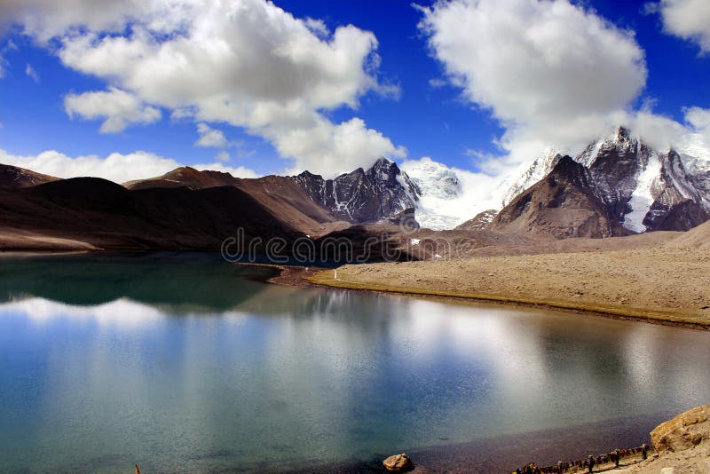 Gurudongmar Lake Buddhist Flag flutters in GuruDongmar Lake.JPG Buddhist Holy Lake -Gurudongmar Lake Location	North Sikkim, India Coordinates	28.02Â°N 88.71Â°ECoordinates: 28.02Â°N 88.71Â°E Basin countries	Sikkim, India Surface area	118 hectares 290 acres Shore length1	5.34 kilometres 3.32 mi Surface elevation	17,004 ft 5,183 m Settlements Mangan, North Sikkim 122 km. Lachen, North Sikkim 67 km. 1 Shore length is not a well-defined measure. Gurudongmar in May. Gurudongmar Lake in Sikkim. Gurudongmar Lake is one of the highest lakes in the world and in India, located at an altitude of 17,800 ft 5,430 m in the Indian state of Sikkim. Gurudongmar Lake Buddhist Flag flutters in GuruDongmar Lake.JPG Buddhist Holy Lake -Gurudongmar Lake Location	North Sikkim, India Coordinates	28.02Â°N 88.71Â°ECoordinates: 28.02Â°N 88.71Â°E Basin countries	Sikkim, India Surface area	118 hectares 290 acres Shore length1	5.34 kilometres 3.32 mi Surface elevation	17,004 ft 5,183 m Settlements Mangan, North Sikkim 122 km. Lachen, North Sikkim 67 km. 1 Shore length is not a well-defined measure. Gurudongmar in May. Gurudongmar Lake in Sikkim. Gurudongmar Lake is one of the highest lakes in the world and in India, located at an altitude of 17,800 ft 5,430 m in the Indian state of Sikkim.