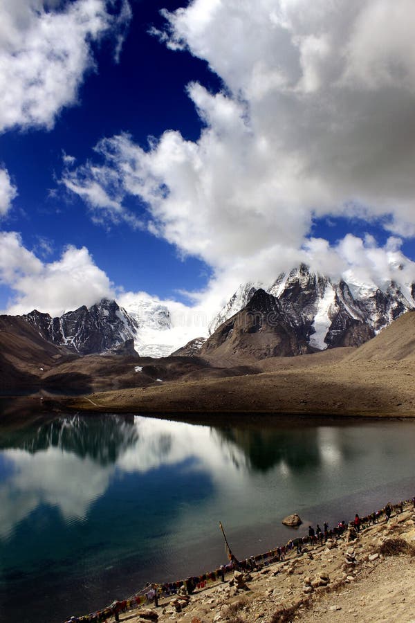 Gurudongmar Lake Buddhist Flag flutters in GuruDongmar Lake.JPG Buddhist Holy Lake -Gurudongmar Lake Location	North Sikkim, India Coordinates	28.02°N 88.71°ECoordinates: 28.02°N 88.71°E Basin countries	Sikkim, India Surface area	118 hectares 290 acres Shore length1	5.34 kilometres 3.32 mi Surface elevation	17,004 ft 5,183 m Settlements Mangan, North Sikkim 122 km. Lachen, North Sikkim 67 km. 1 Shore length is not a well-defined measure. Gurudongmar in May. Gurudongmar Lake in Sikkim. Gurudongmar Lake is one of the highest lakes in the world and in India, located at an altitude of 17,800 ft 5,430 m in the Indian state of Sikkim. Gurudongmar Lake Buddhist Flag flutters in GuruDongmar Lake.JPG Buddhist Holy Lake -Gurudongmar Lake Location	North Sikkim, India Coordinates	28.02°N 88.71°ECoordinates: 28.02°N 88.71°E Basin countries	Sikkim, India Surface area	118 hectares 290 acres Shore length1	5.34 kilometres 3.32 mi Surface elevation	17,004 ft 5,183 m Settlements Mangan, North Sikkim 122 km. Lachen, North Sikkim 67 km. 1 Shore length is not a well-defined measure. Gurudongmar in May. Gurudongmar Lake in Sikkim. Gurudongmar Lake is one of the highest lakes in the world and in India, located at an altitude of 17,800 ft 5,430 m in the Indian state of Sikkim.