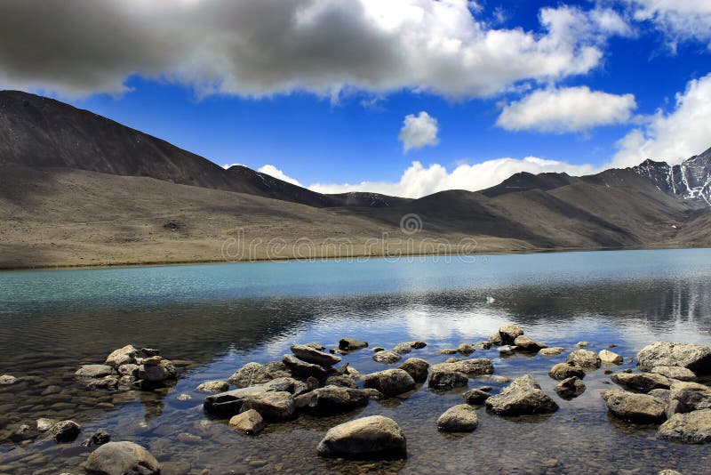 Gurudongmar Lake Buddhist Flag flutters in GuruDongmar Lake.JPG Buddhist Holy Lake -Gurudongmar Lake Location	North Sikkim, India Coordinates	28.02°N 88.71°ECoordinates: 28.02°N 88.71°E Basin countries	Sikkim, India Surface area	118 hectares 290 acres Shore length1	5.34 kilometres 3.32 mi Surface elevation	17,004 ft 5,183 m Settlements Mangan, North Sikkim 122 km. Lachen, North Sikkim 67 km. 1 Shore length is not a well-defined measure. Gurudongmar in May. Gurudongmar Lake in Sikkim. Gurudongmar Lake is one of the highest lakes in the world and in India, located at an altitude of 17,800 ft 5,430 m in the Indian state of Sikkim. Gurudongmar Lake Buddhist Flag flutters in GuruDongmar Lake.JPG Buddhist Holy Lake -Gurudongmar Lake Location	North Sikkim, India Coordinates	28.02°N 88.71°ECoordinates: 28.02°N 88.71°E Basin countries	Sikkim, India Surface area	118 hectares 290 acres Shore length1	5.34 kilometres 3.32 mi Surface elevation	17,004 ft 5,183 m Settlements Mangan, North Sikkim 122 km. Lachen, North Sikkim 67 km. 1 Shore length is not a well-defined measure. Gurudongmar in May. Gurudongmar Lake in Sikkim. Gurudongmar Lake is one of the highest lakes in the world and in India, located at an altitude of 17,800 ft 5,430 m in the Indian state of Sikkim.