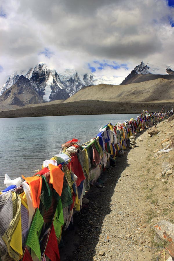 Gurudongmar Lake Buddhist Flag flutters in GuruDongmar Lake.JPG Buddhist Holy Lake -Gurudongmar Lake Location	North Sikkim, India Coordinates	28.02°N 88.71°ECoordinates: 28.02°N 88.71°E Basin countries	Sikkim, India Surface area	118 hectares 290 acres Shore length1	5.34 kilometres 3.32 mi Surface elevation	17,004 ft 5,183 m Settlements Mangan, North Sikkim 122 km. Lachen, North Sikkim 67 km. 1 Shore length is not a well-defined measure. Gurudongmar in May. Gurudongmar Lake in Sikkim. Gurudongmar Lake is one of the highest lakes in the world and in India, located at an altitude of 17,800 ft 5,430 m in the Indian state of Sikkim. Gurudongmar Lake Buddhist Flag flutters in GuruDongmar Lake.JPG Buddhist Holy Lake -Gurudongmar Lake Location	North Sikkim, India Coordinates	28.02°N 88.71°ECoordinates: 28.02°N 88.71°E Basin countries	Sikkim, India Surface area	118 hectares 290 acres Shore length1	5.34 kilometres 3.32 mi Surface elevation	17,004 ft 5,183 m Settlements Mangan, North Sikkim 122 km. Lachen, North Sikkim 67 km. 1 Shore length is not a well-defined measure. Gurudongmar in May. Gurudongmar Lake in Sikkim. Gurudongmar Lake is one of the highest lakes in the world and in India, located at an altitude of 17,800 ft 5,430 m in the Indian state of Sikkim.