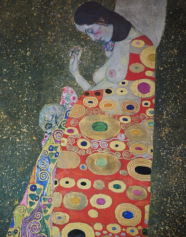 Gustav Klimt - Die Hoffnung II (Hope II) 1907-08 detail. Hope II, a painting by Austrian artist Gustav Klimt, was created between 1907 and 1908. The painting depicts a pregnant woman with closed eyes .Gustav Klimt was an Austrian painter and graphic artist, symbolist, one of the most important representatives of Art Nouveau, a leading figure of Viennese modernism. Gustav Klimt - Die Hoffnung II (Hope II) 1907-08 detail. Hope II, a painting by Austrian artist Gustav Klimt, was created between 1907 and 1908. The painting depicts a pregnant woman with closed eyes .Gustav Klimt was an Austrian painter and graphic artist, symbolist, one of the most important representatives of Art Nouveau, a leading figure of Viennese modernism.