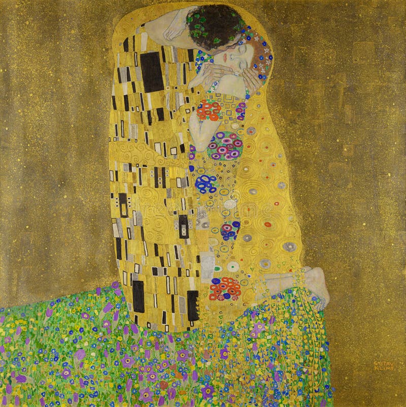 Gustav Klimt, The Kiss, 1908, oil and gold on canvas