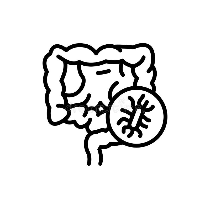 Gut Bacteria Line Icon. Isolated Vector Element. Stock Vector ...
