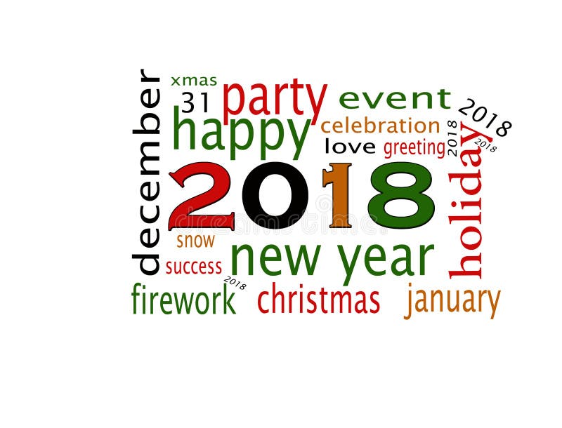 Guten Rutsch ins Neue Jahr-Grußkarte 2018 stock abbildung Guten Rutsch ins Neue Jahr-Grußkarte 2018 stock abbildung