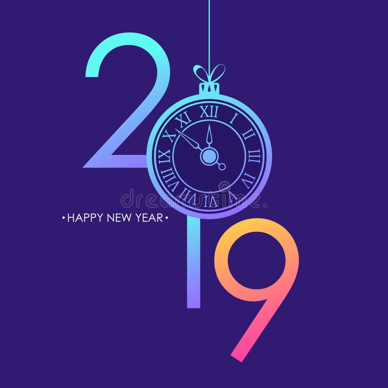 Guten Rutsch ins Neue Jahr-Karte mit dem Entwurf mit 2019 Texten, den modischen hellen Neonsteigungen, Weihnachtsball und Ziffern lizenzfreie abbildung Guten Rutsch ins Neue Jahr-Karte mit dem Entwurf mit 2019 Texten, den modischen hellen Neonsteigungen, Weihnachtsball und Ziffern lizenzfreie abbildung