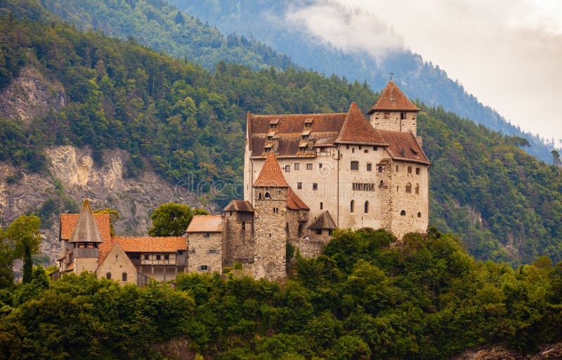 Gutenberg Castle on Hilltop in Summer, Balzers, Liechtenstein Stock ...