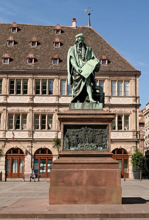 Gutenberg monument, Strasbourg France royalty free stock photo Gutenberg monument, Strasbourg France royalty free stock photo